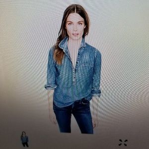 2/$20!!!! JCrew Classic Chambray Popover Denim Shirt Sz 4